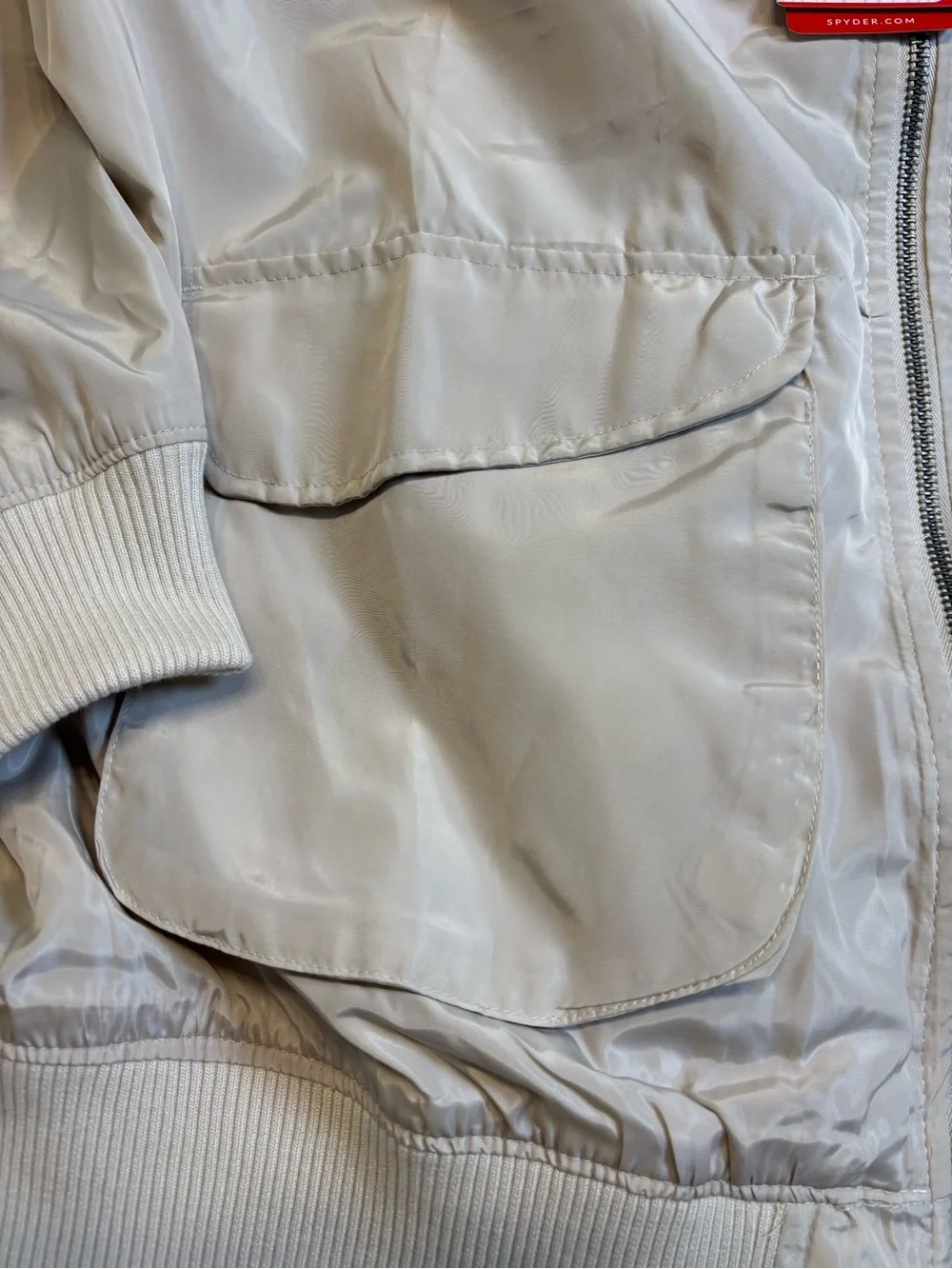 Spyder Men's Lightweight Bomber Jacket Tan Beige Khaki NWT XL | Flight Jacket